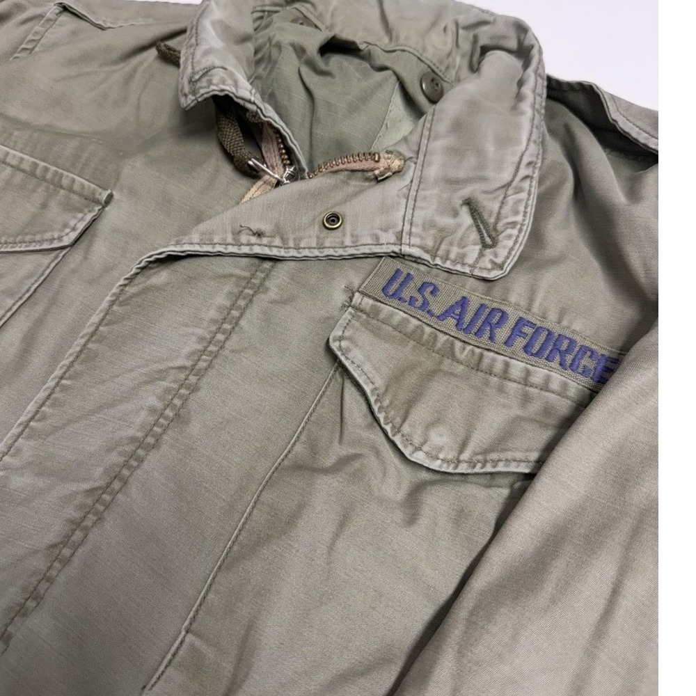 Vintage US Air Force M-65 Field Jacket Olive Drab Military Utility Coat Mens XL - Picture 2 of 9
